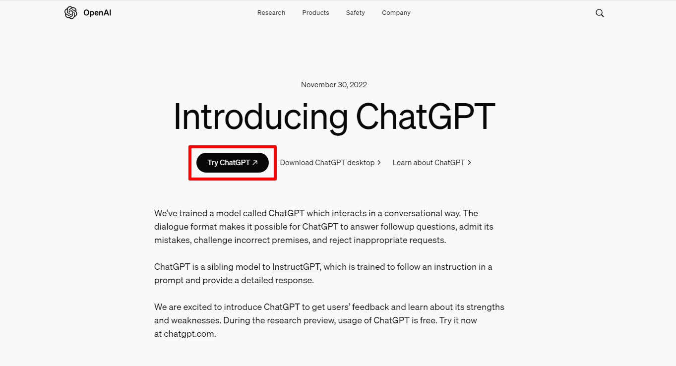 Регистрация ChatGPT