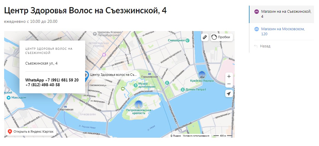 Полные контактные данные