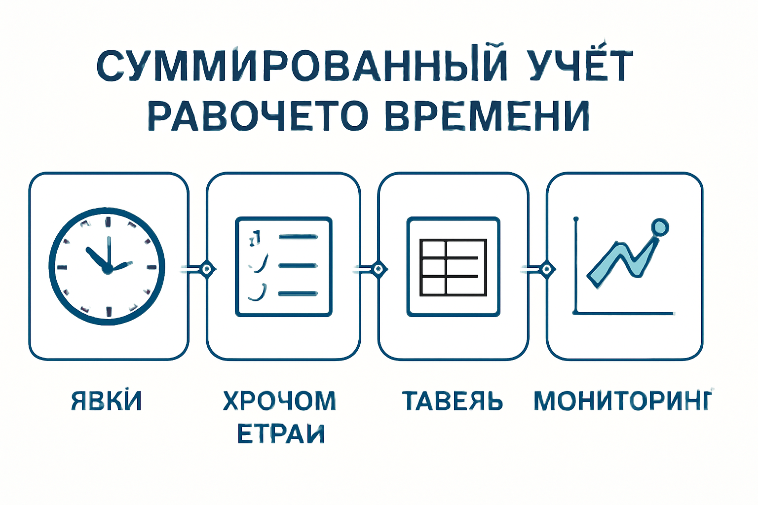 Схема модулей системы учёта рабочего времени: явки, хронометраж, табель, мониторинг